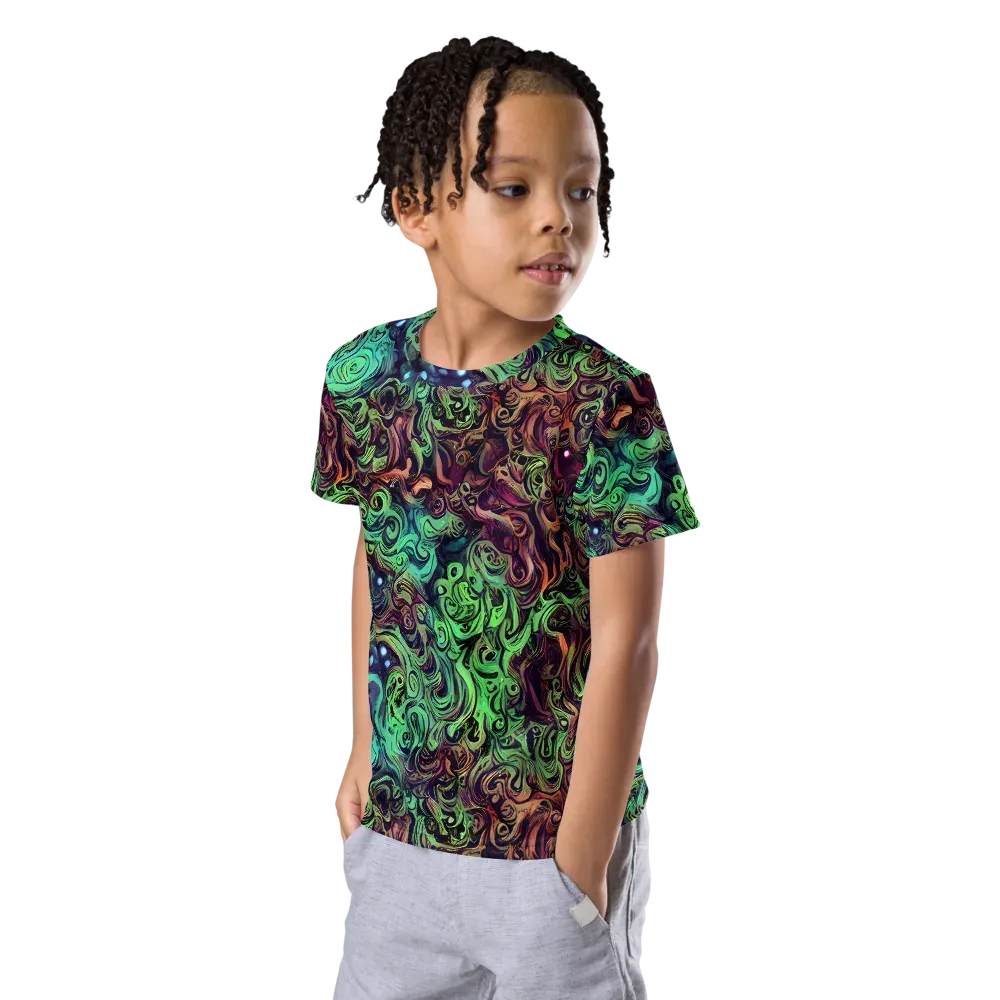 Emerald Maelstrom on Kids Crew Neck T-Shirt — Left Front