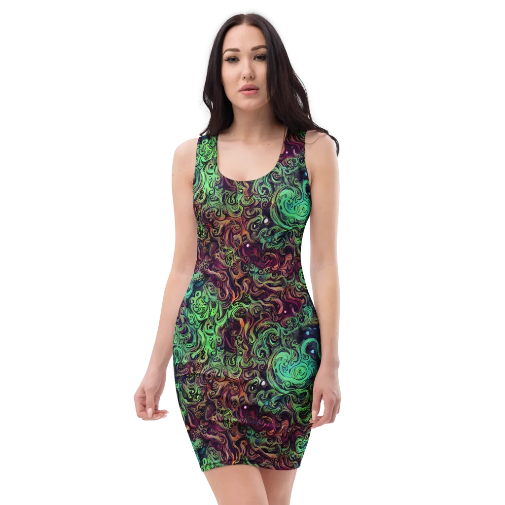 Emerald Maelstrom on Bodycon Dress — Front