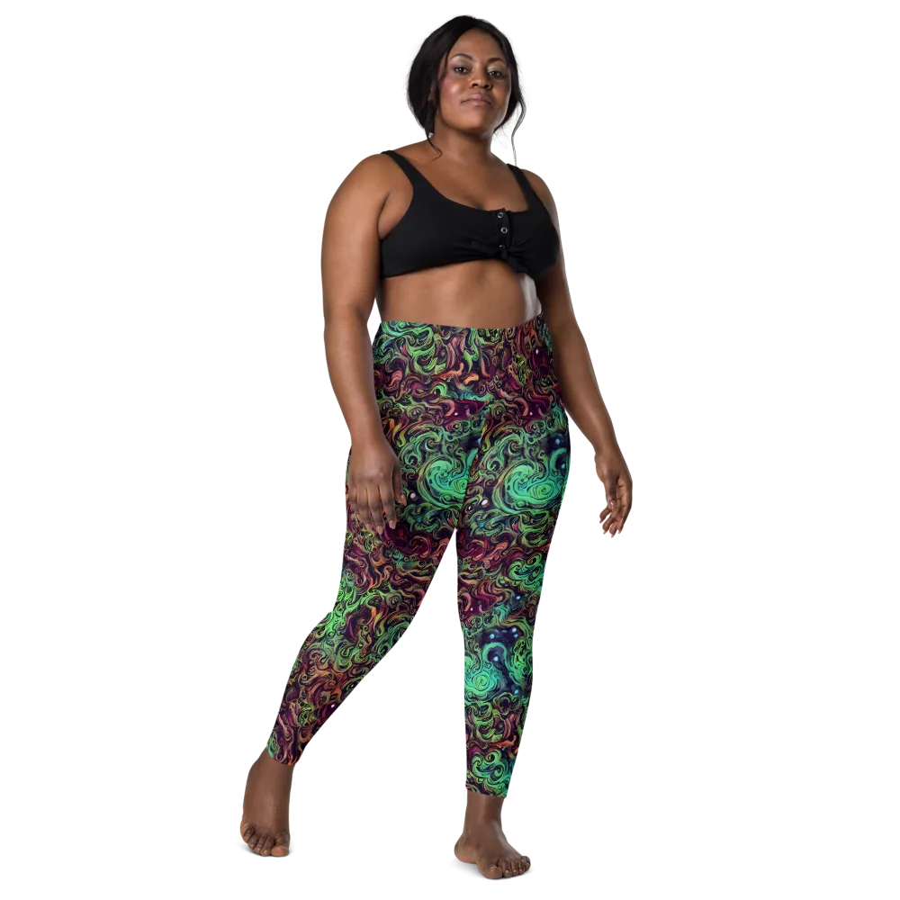 Emerald Maelstrom on Leggings with Pockets — Front
