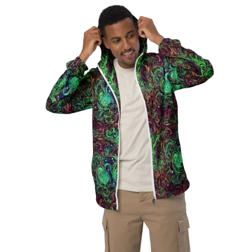 Emerald Maelstrom on a Men's Windbreaker