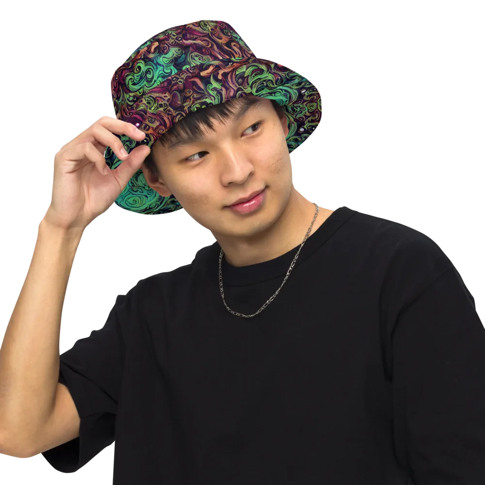 Emerald Maelstrom on Reversible Bucket Hat — Front Inside