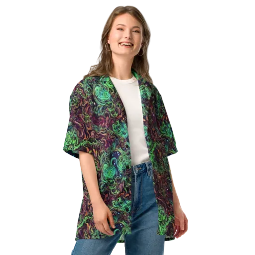 Emerald Maelstrom on a Button Shirt