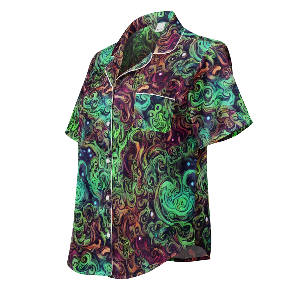 Emerald Maelstrom on Women's Short Sleeve Pajama Top — Left Front