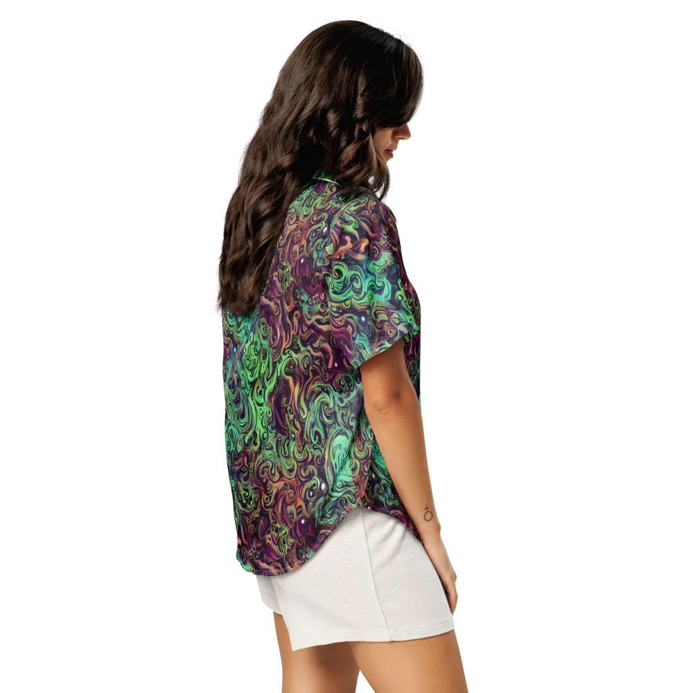 Emerald Maelstrom on Women's Short Sleeve Pajama Top — Right Back