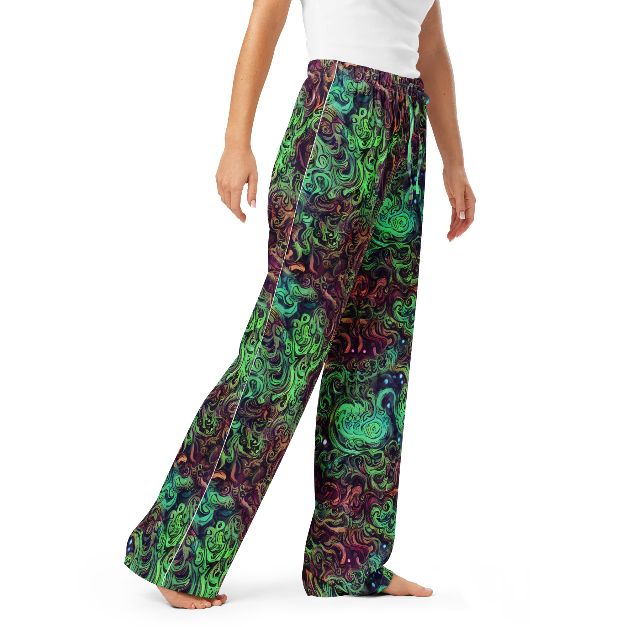 Emerald Maelstrom on Women's Pajama Pants — Right Front