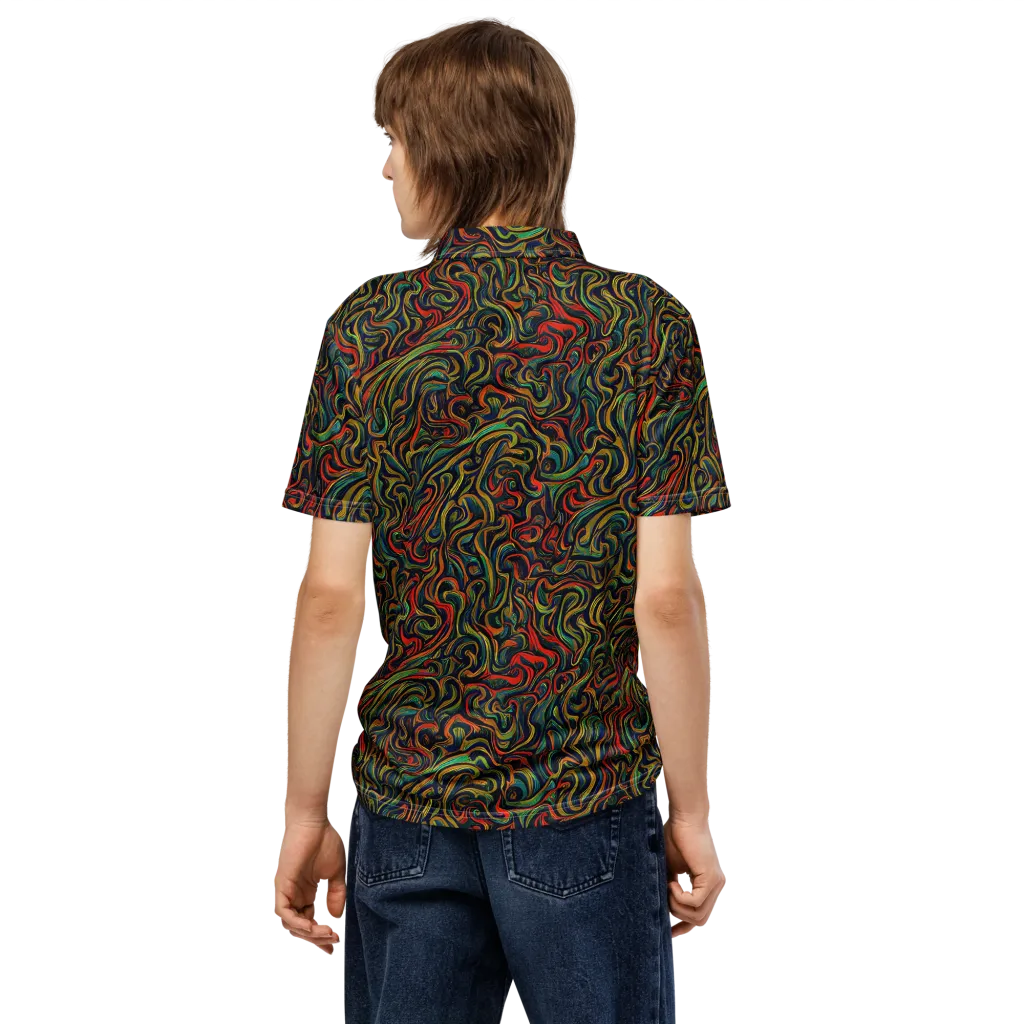 The Color Surge on Men's Slim Fit Polo Shirt — Back