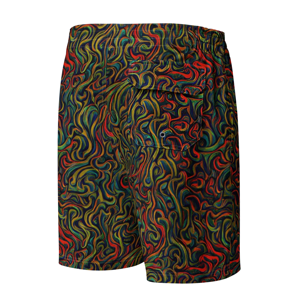 The Color Surge on Men's Board Shorts — Back