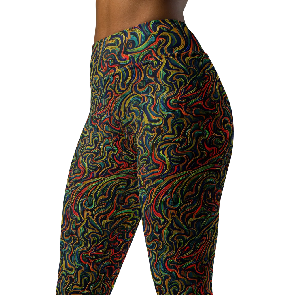 The Color Surge on Yoga Leggings — Left Front