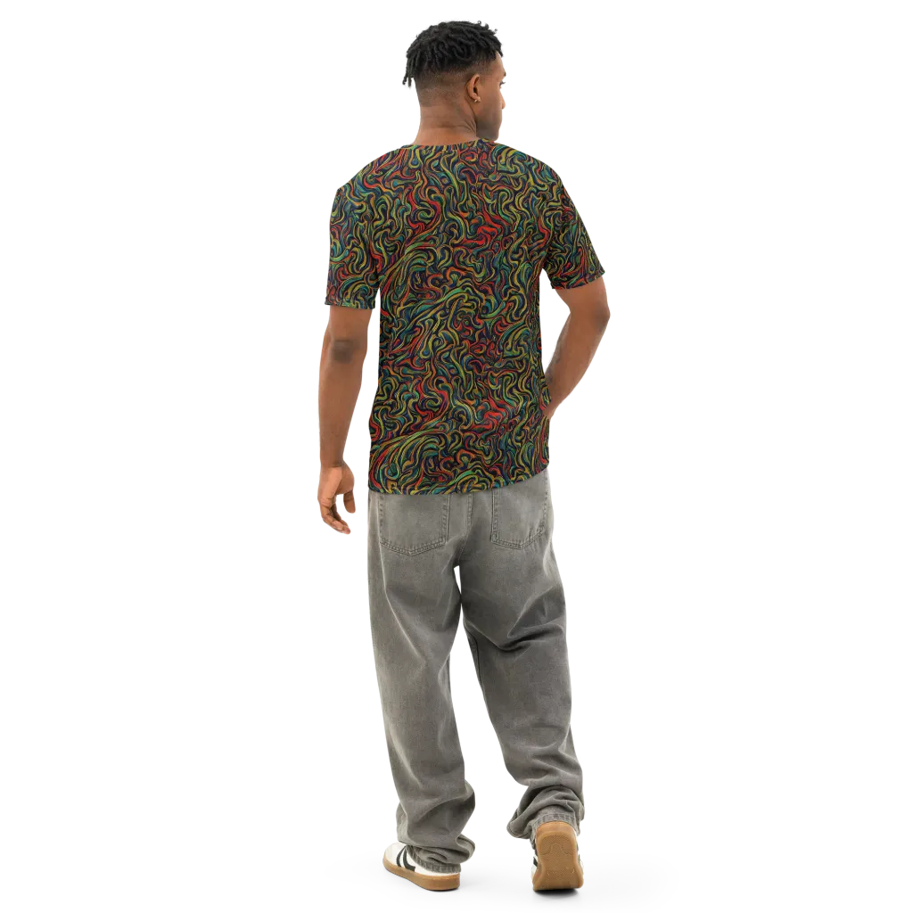 The Color Surge on Men's Cotton Crew Neck T-Shirt — Back