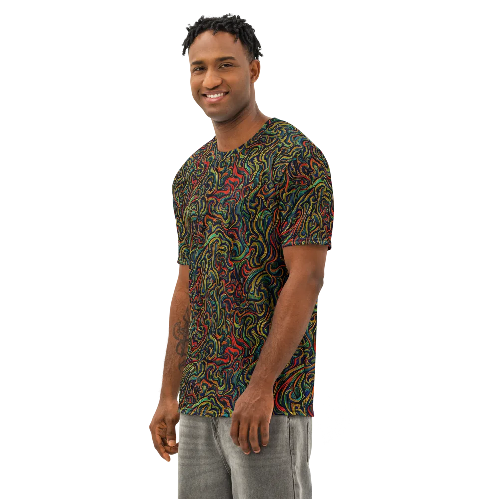 The Color Surge on Men's Cotton Crew Neck T-Shirt — Left Front