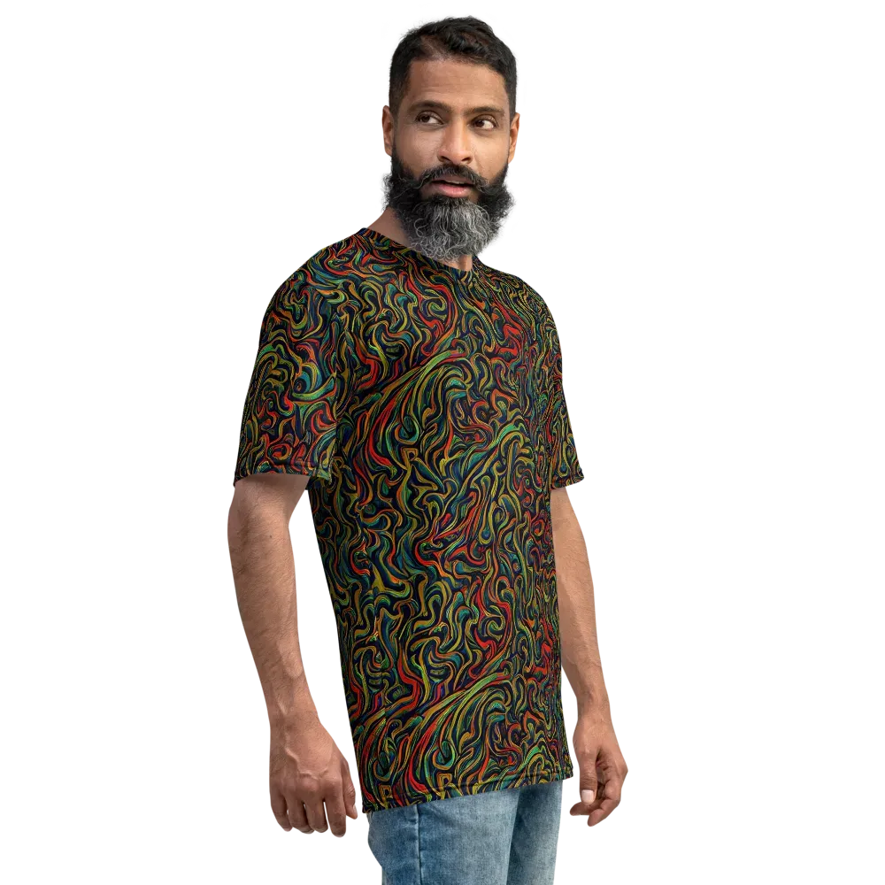 The Color Surge on Men's Crew Neck T-Shirt — Right