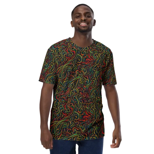 The Color Surge on a Men's Crew Neck T-Shirt