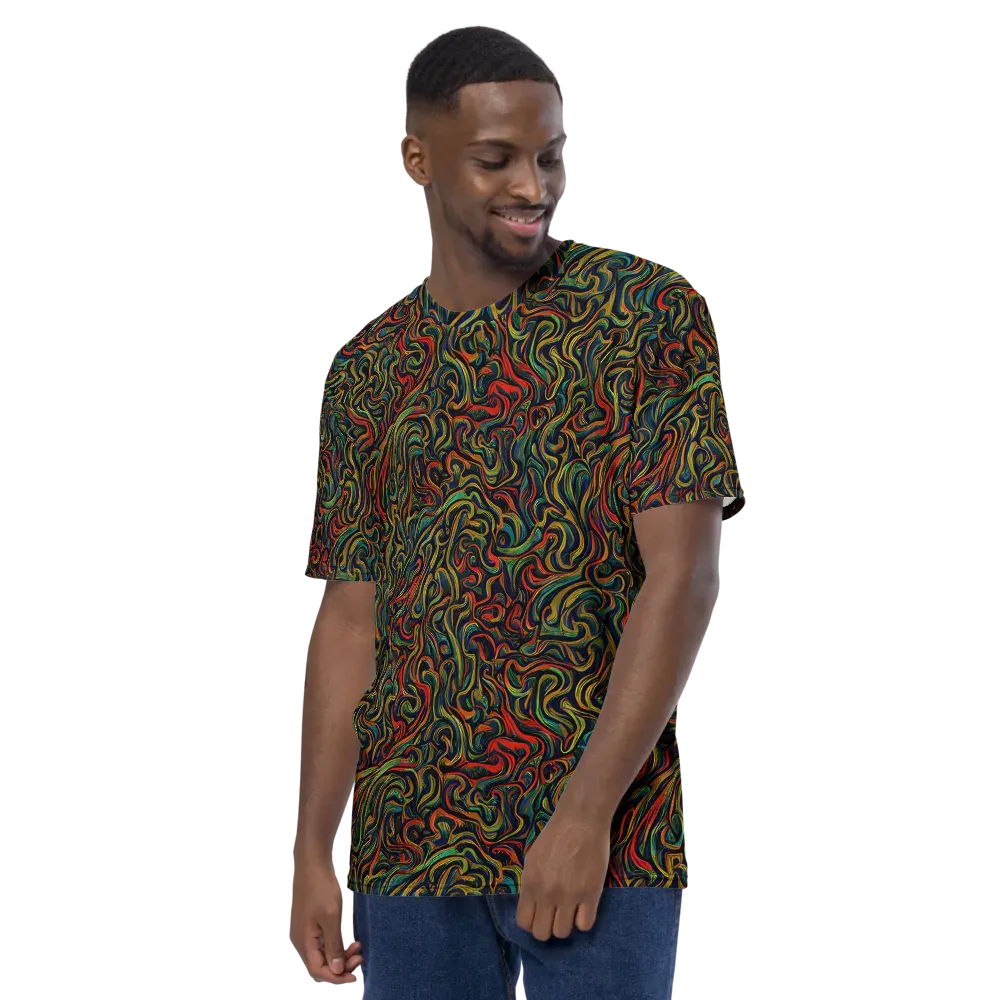 The Color Surge on Men's Crew Neck T-Shirt — Left