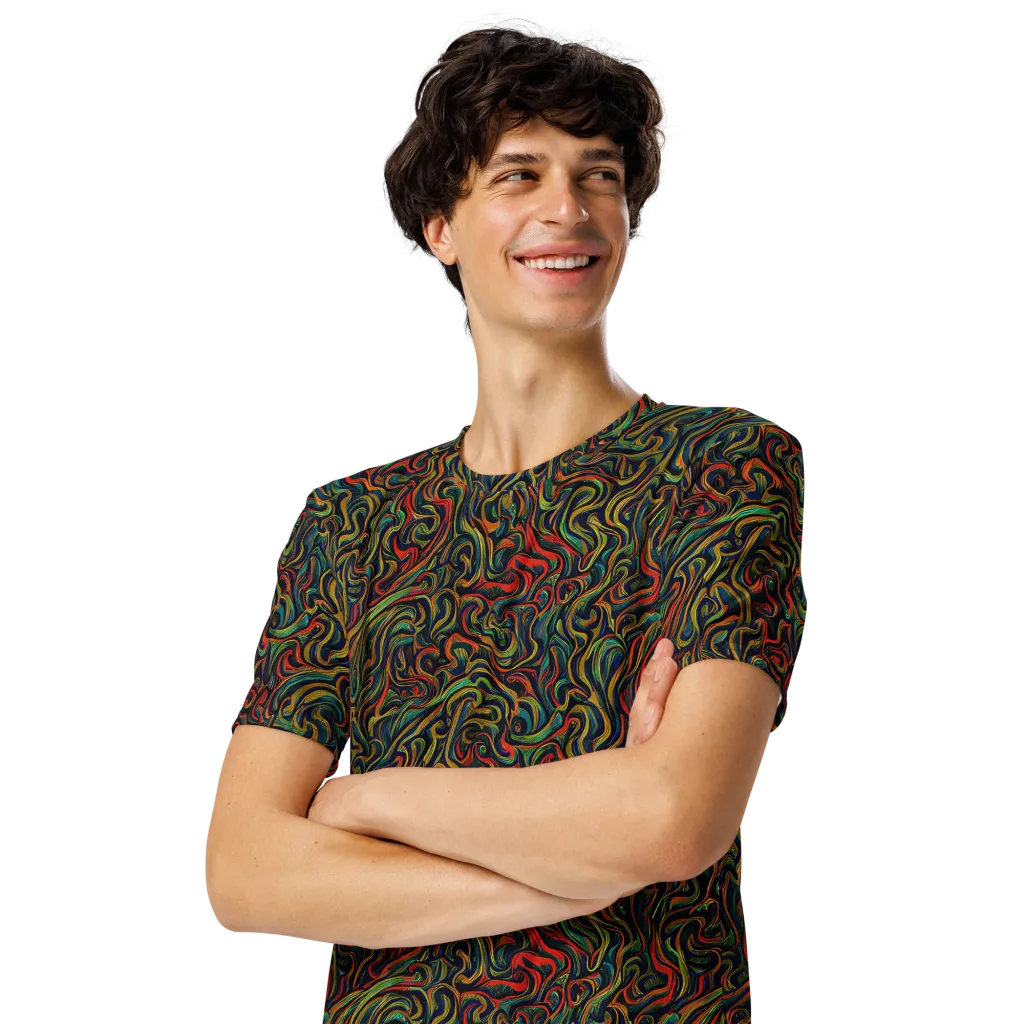 The Color Surge on Men's Crew Neck T-Shirt — Left Front