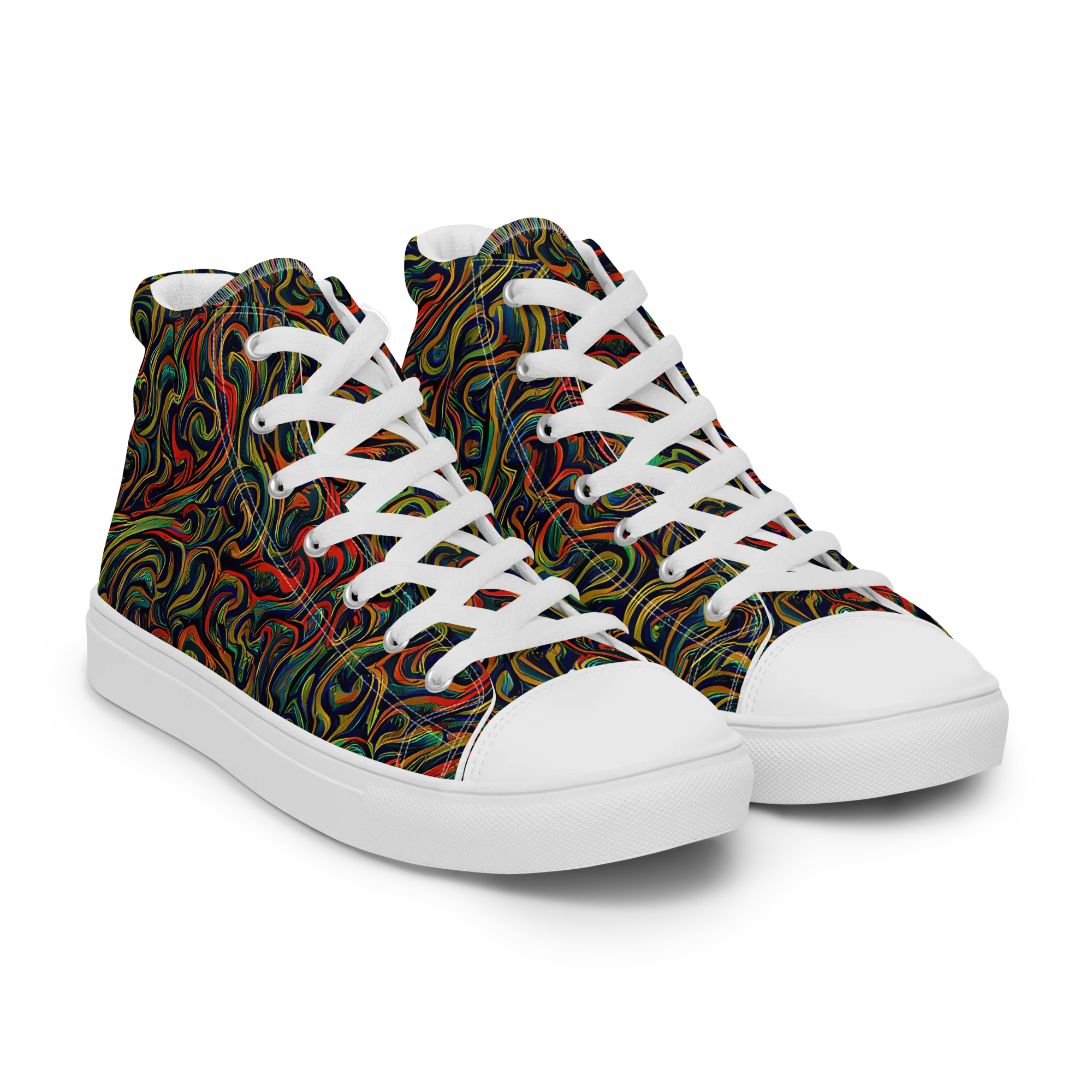 The Color Surge on Men's High Top Canvas Shoes — Right Front