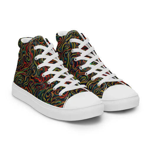 The Color Surge on a Men's High Top Canvas Shoes