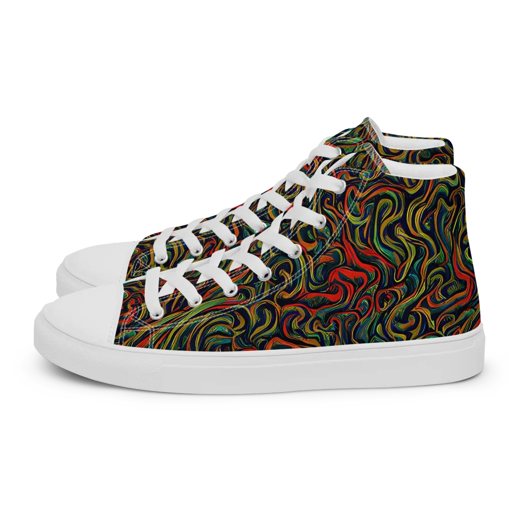 The Color Surge on Men's High Top Canvas Shoes — Left