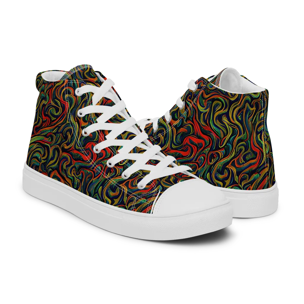 The Color Surge on Men's High Top Canvas Shoes — Right