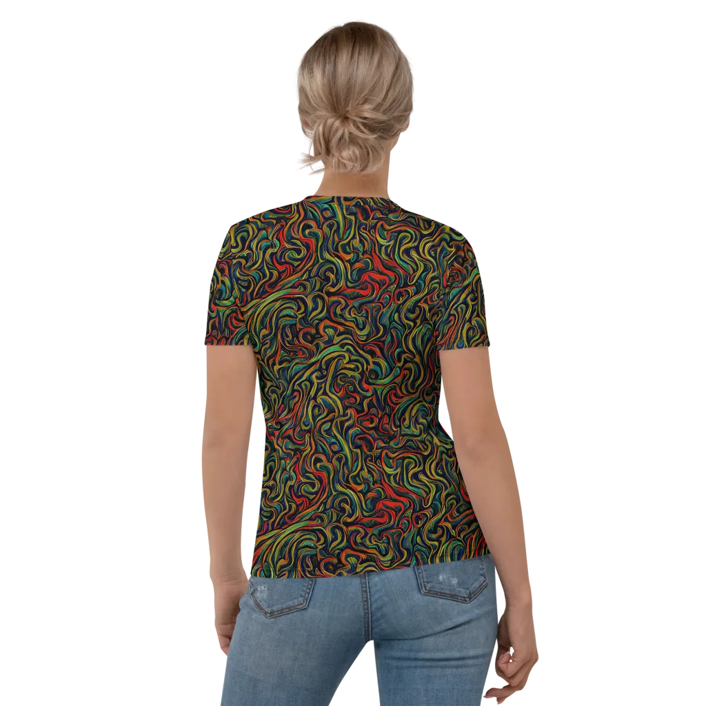 The Color Surge on Women's Crew Neck T-Shirt — Back