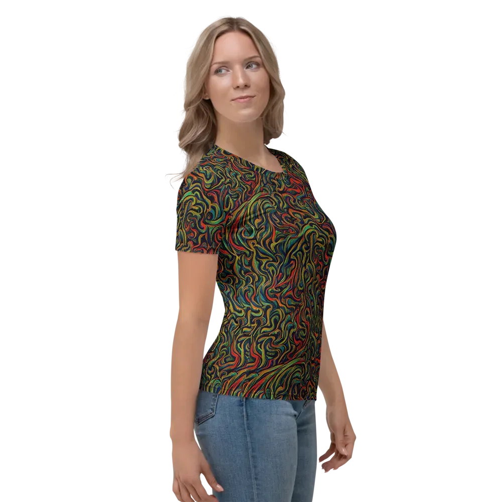 The Color Surge on Women's Crew Neck T-Shirt — Right