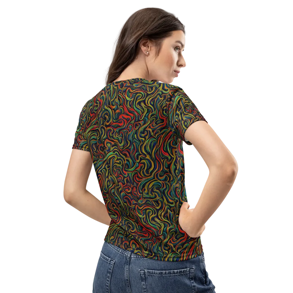 The Color Surge on Women's Crew Neck T-Shirt — Back