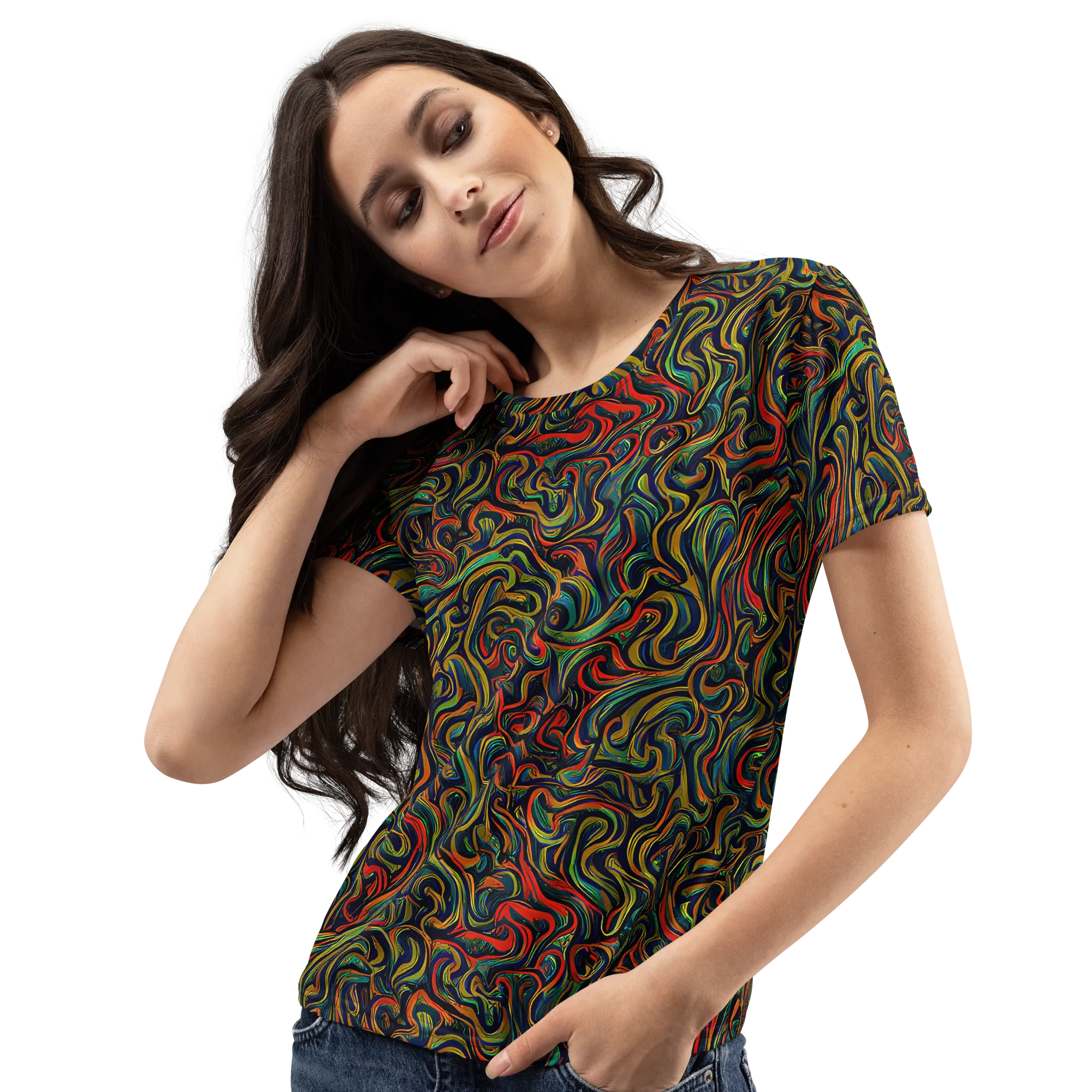 The Color Surge on Women's Crew Neck T-Shirt — Left Front