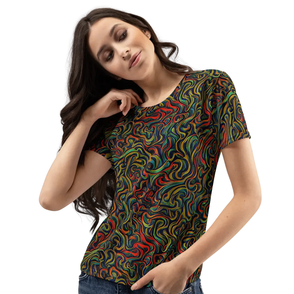 The Color Surge on Women's Crew Neck T-Shirt — Left Front