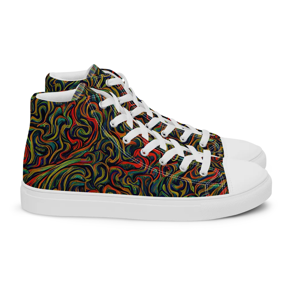 The Color Surge on Women's High Top Canvas Shoes — Right