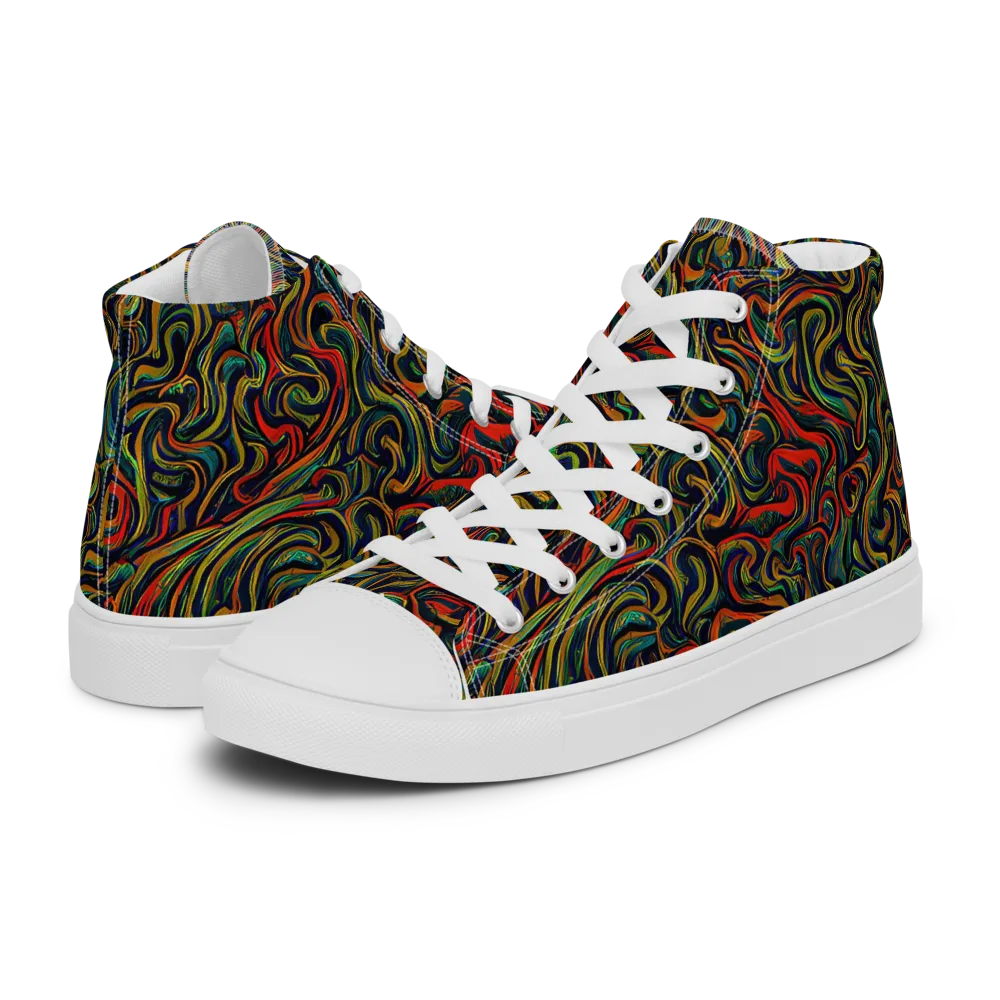 The Color Surge on Women's High Top Canvas Shoes — Left