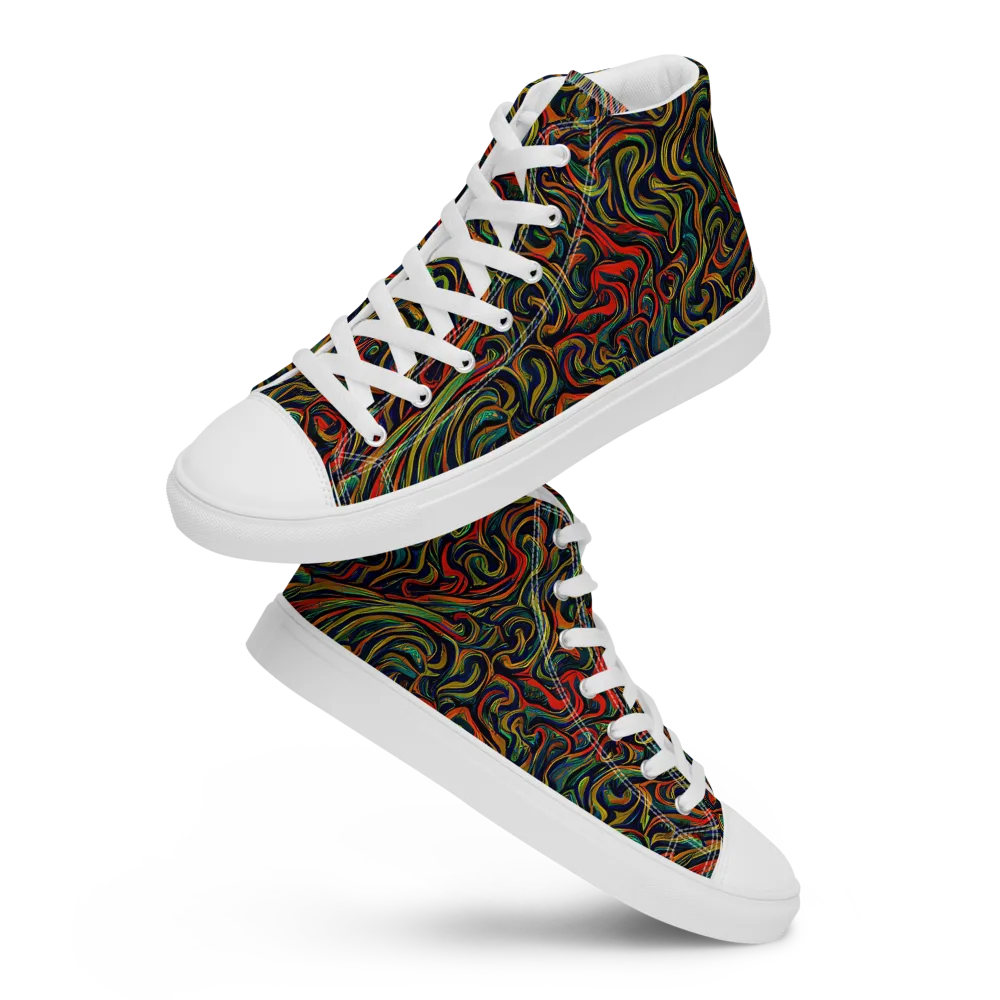 The Color Surge on Women's High Top Canvas Shoes — Front