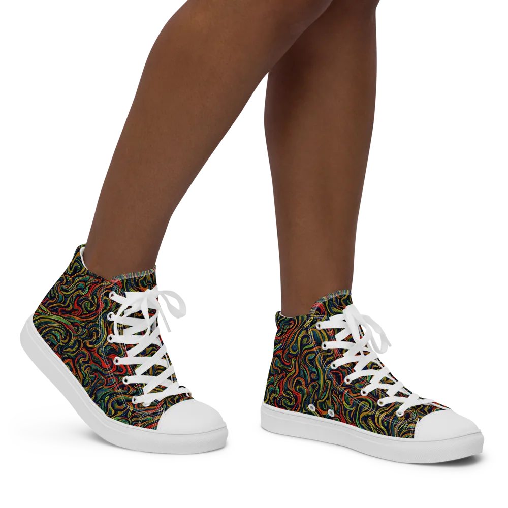 The Color Surge on Women's High Top Canvas Shoes — Right
