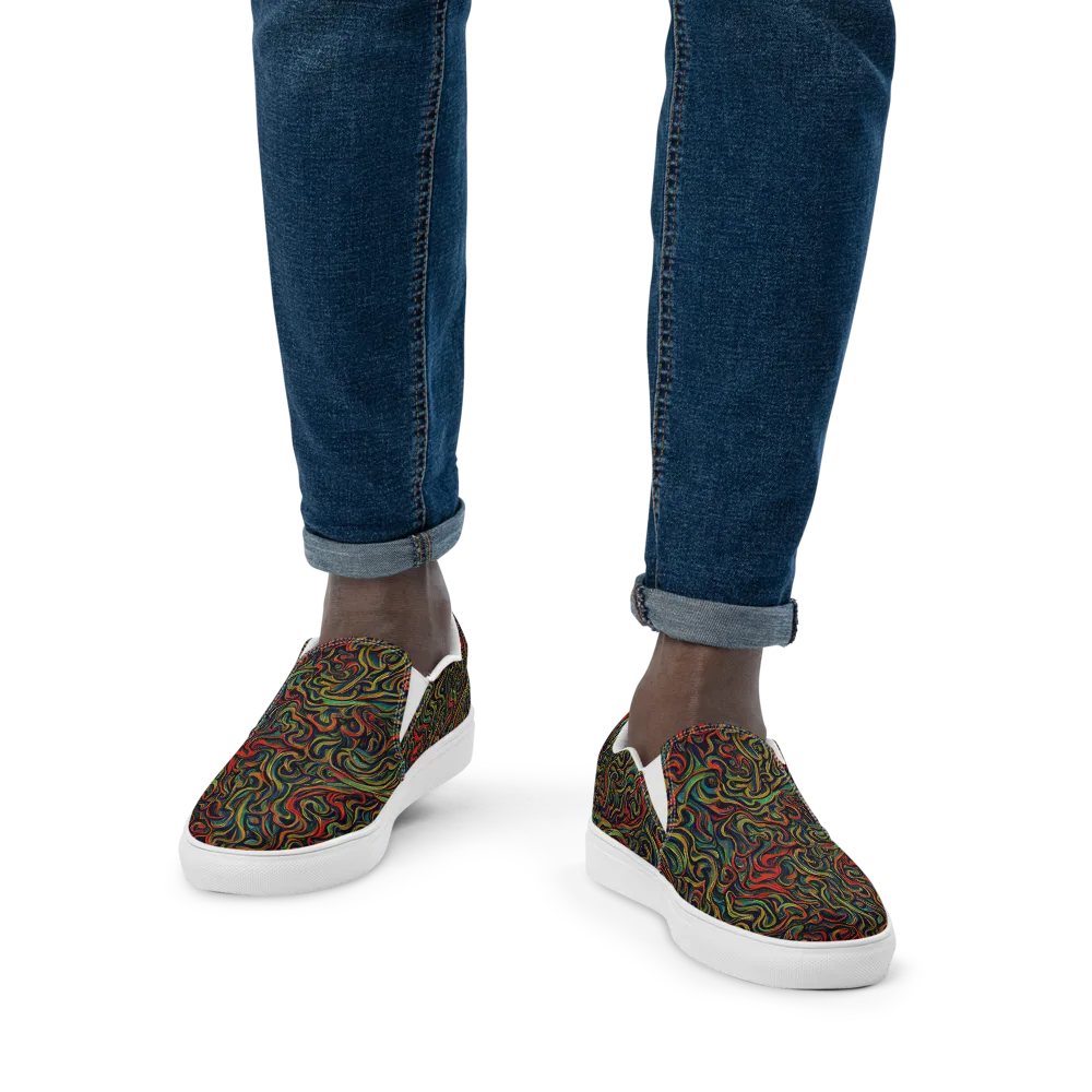 The Color Surge on Men's Slip-On Canvas Shoes — Front
