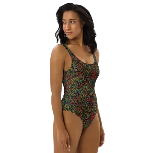 The Color Surge on a One-Piece Swimsuit