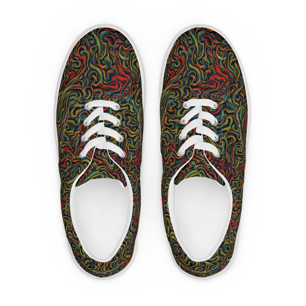 The Color Surge on Men's Lace-Up Canvas Shoes — Front