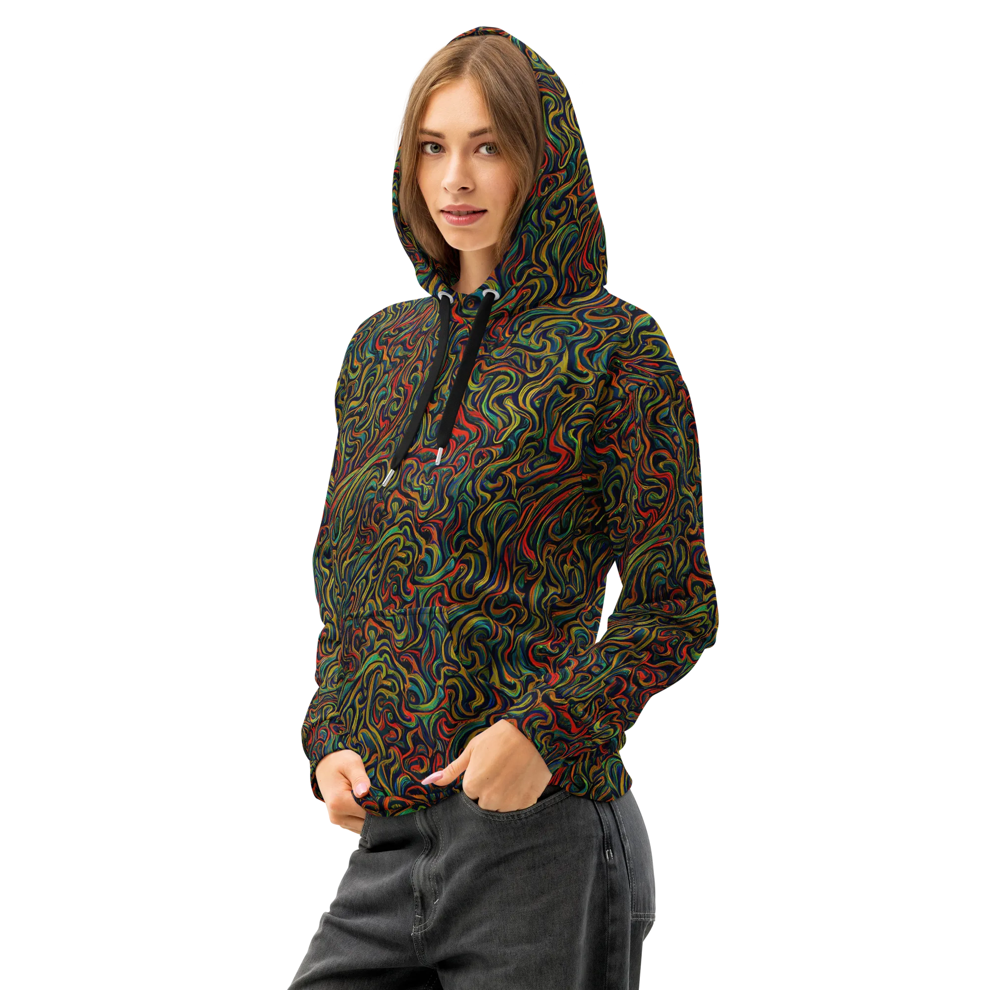 The Color Surge on Cotton Hoodie — Left Front