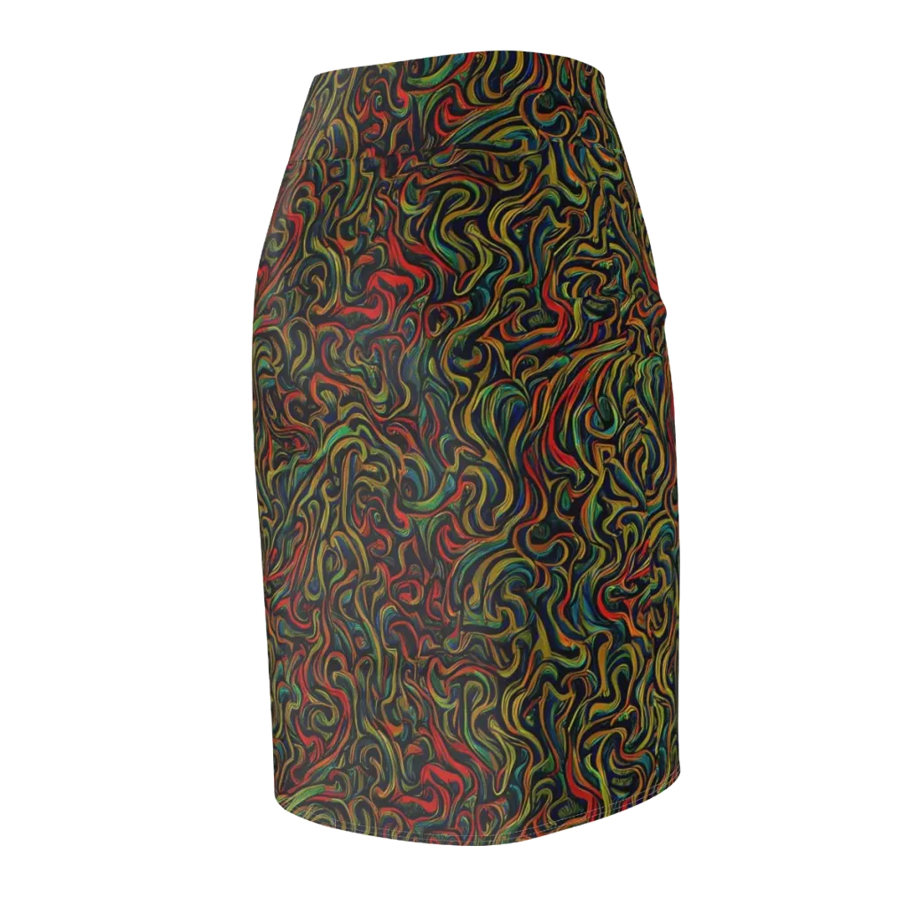 The Color Surge on Pencil Skirt — Back Side
