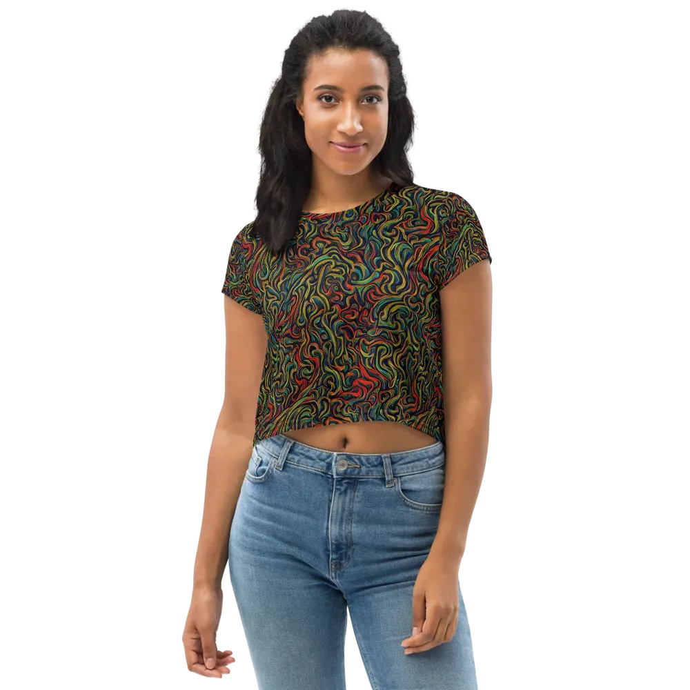 The Color Surge on Crop Tee — Front