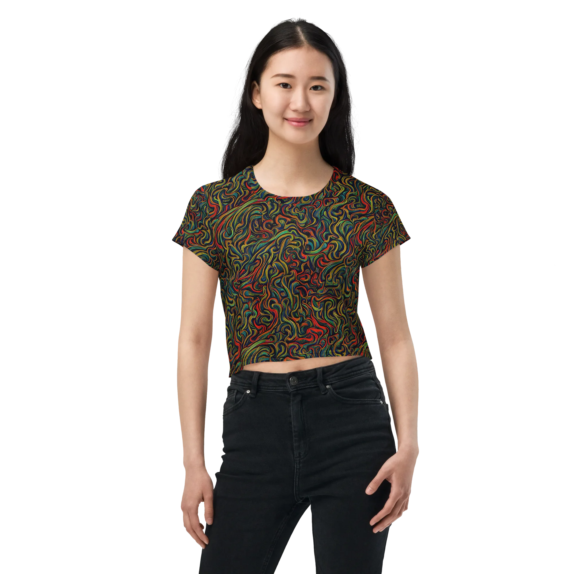 The Color Surge on Crop Tee — Front
