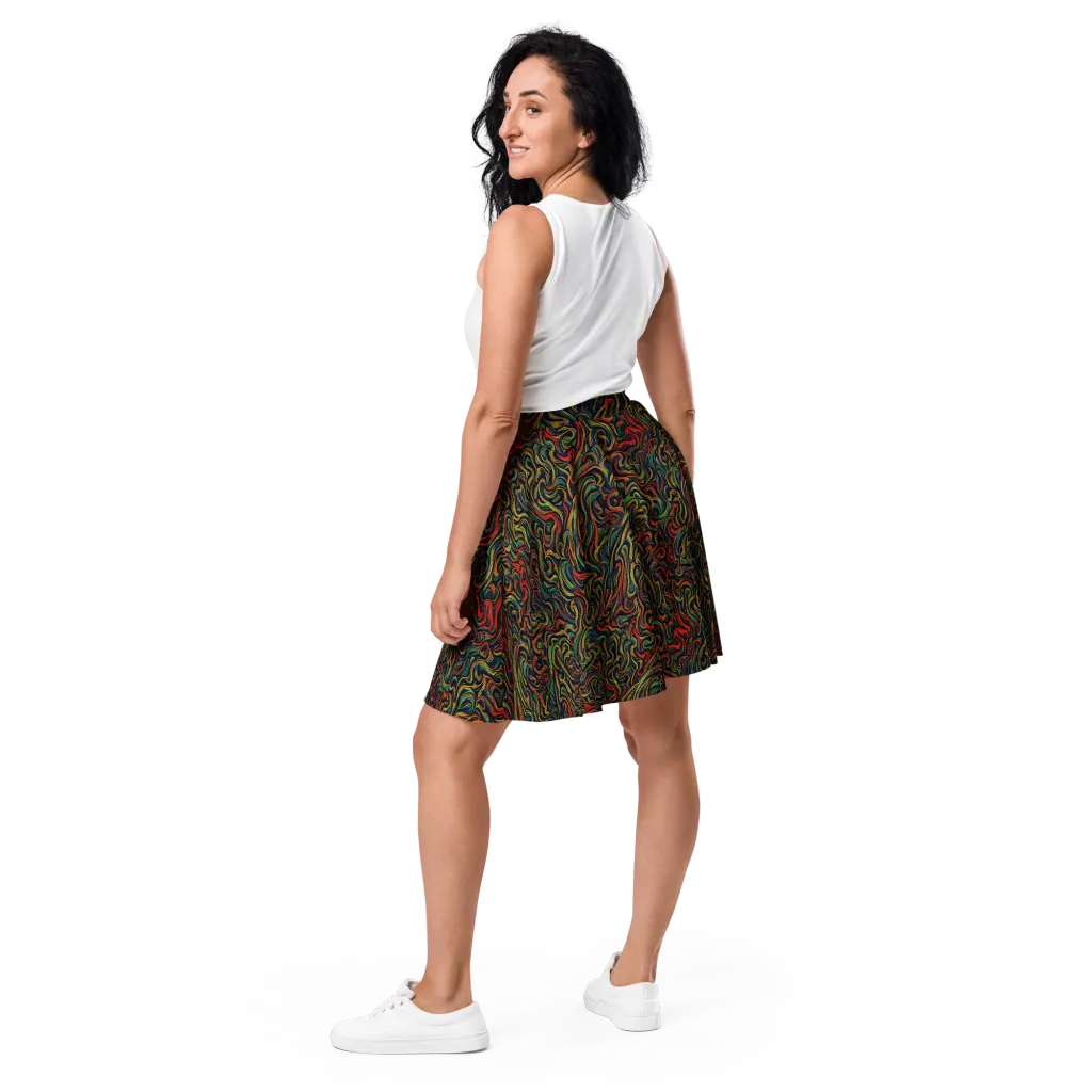 The Color Surge on Skater Skirt — Back