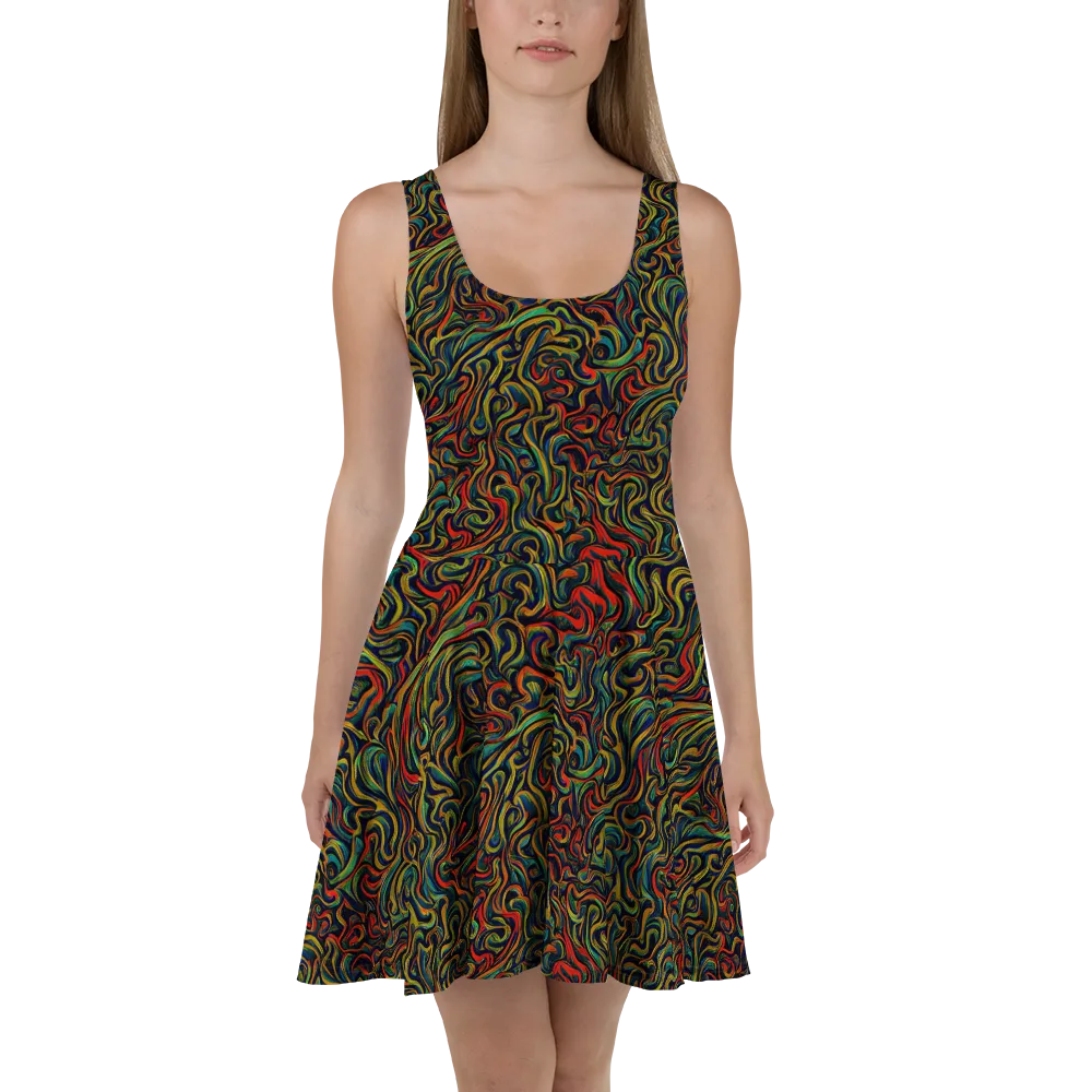 The Color Surge on Skater Dress — Front