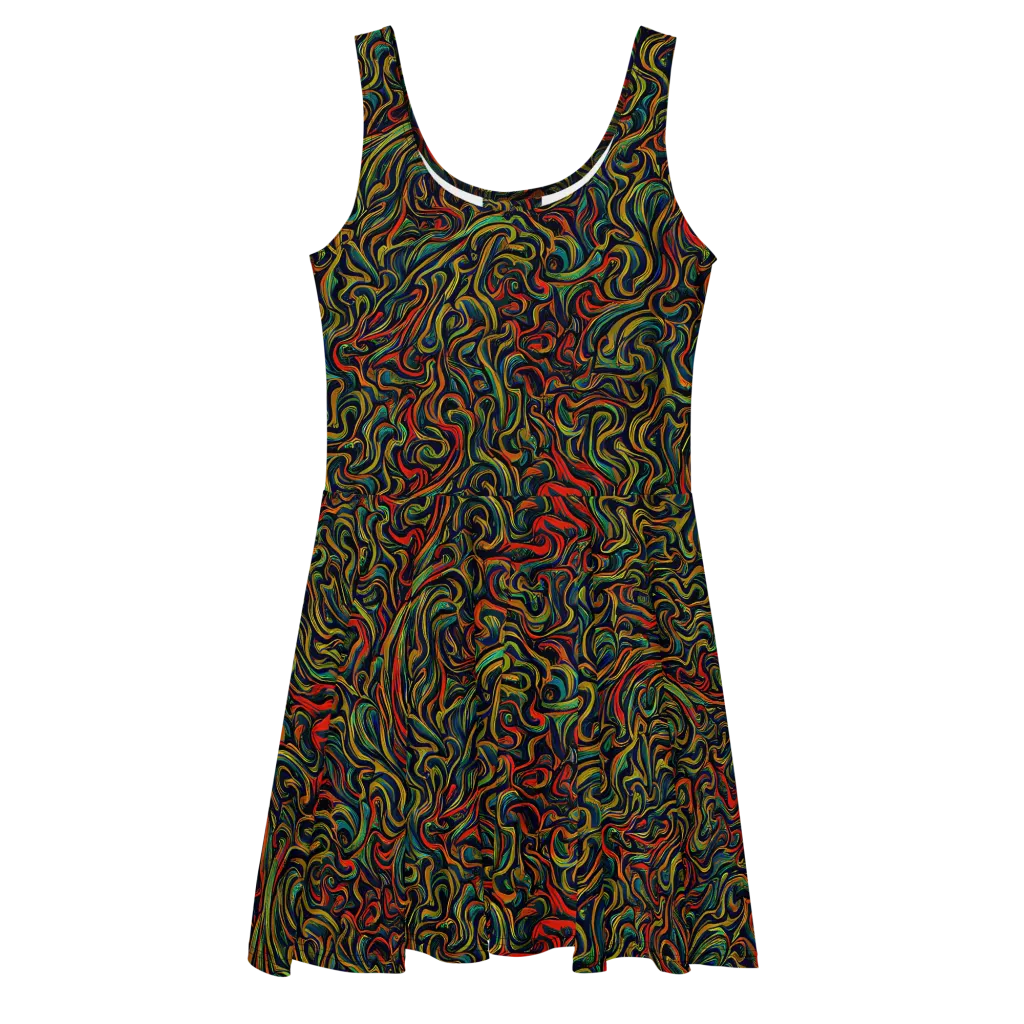 The Color Surge on Skater Dress — Front