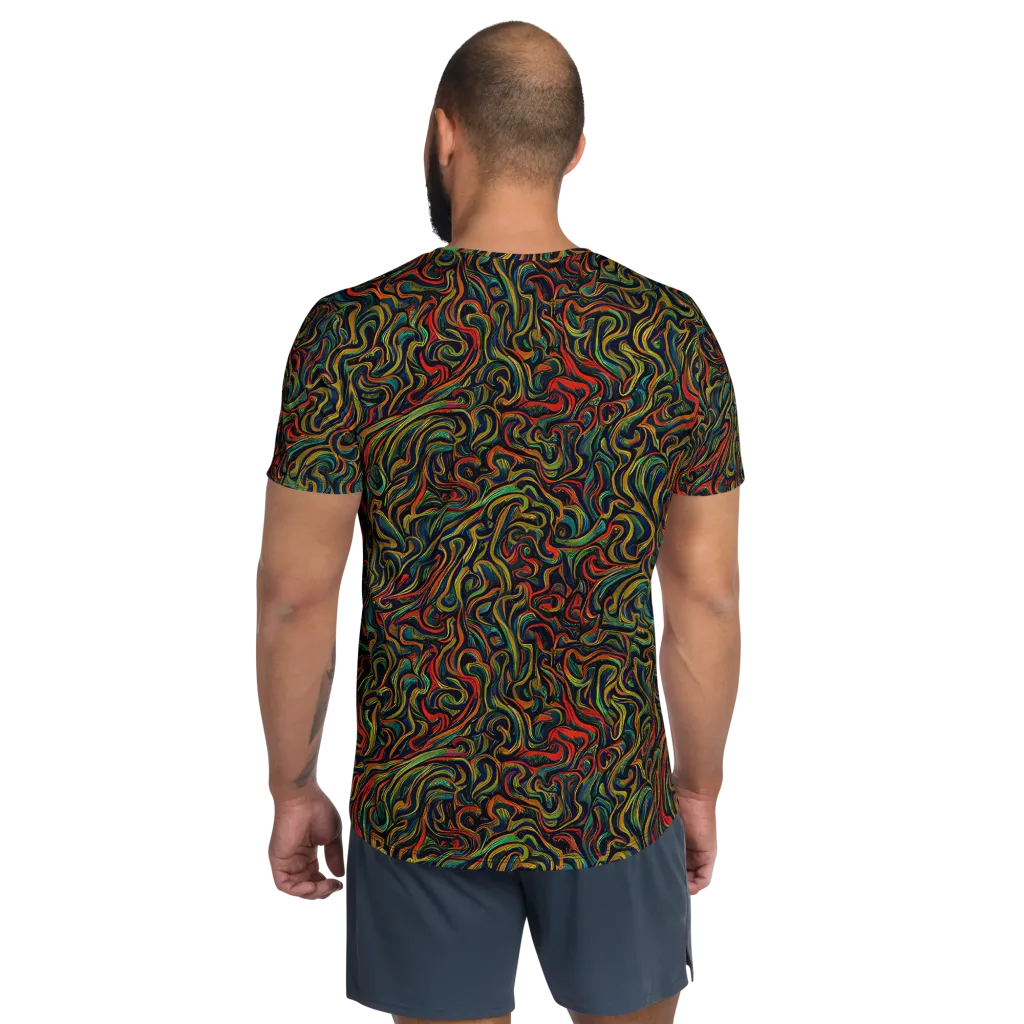 The Color Surge on Men's Athletic T-Shirt — Back