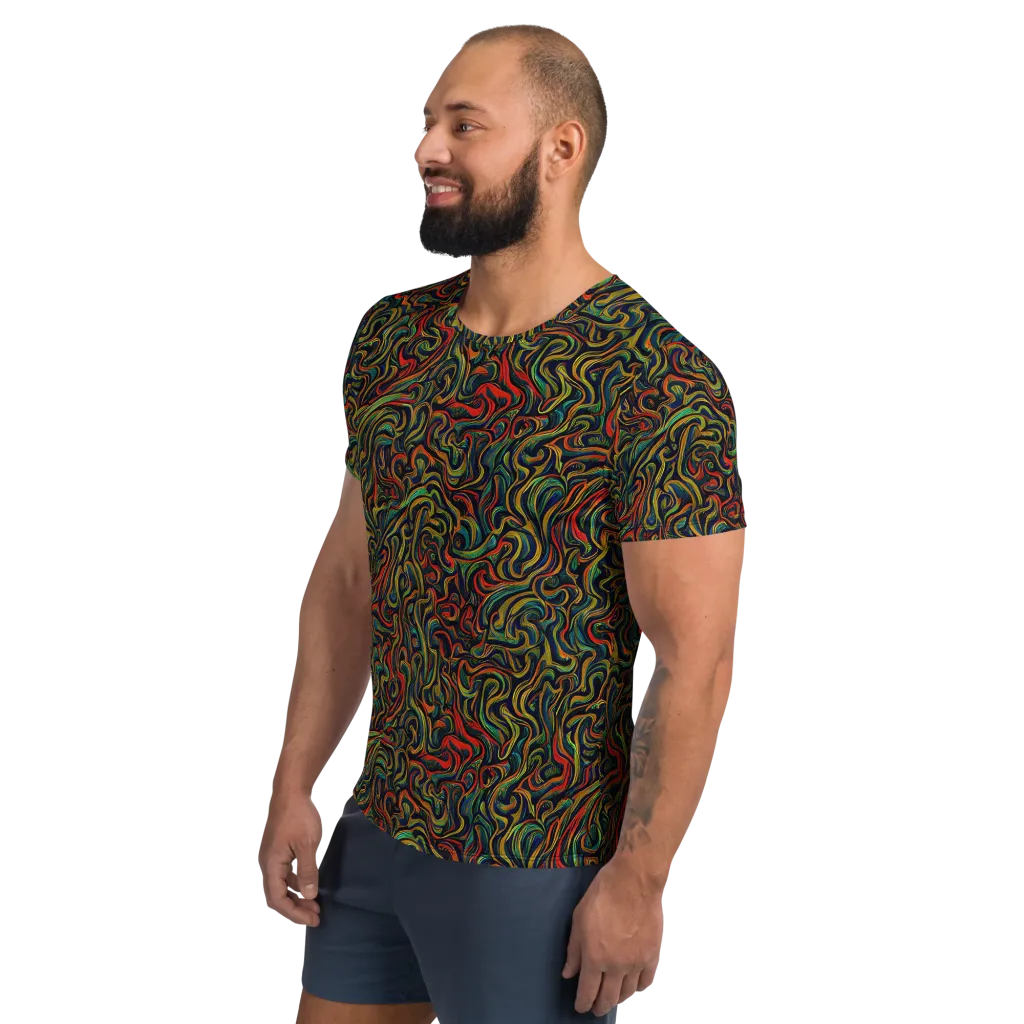 The Color Surge on Men's Athletic T-Shirt — Left