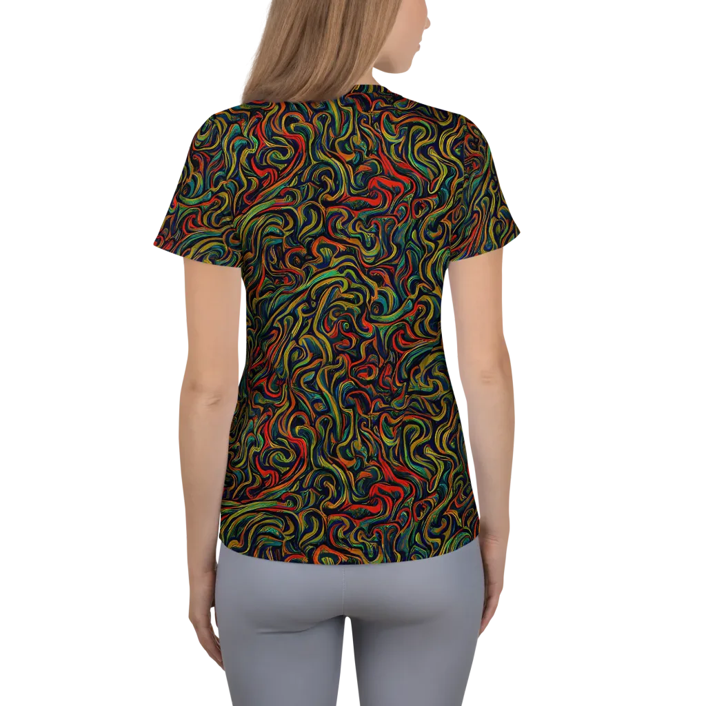 The Color Surge on Women's Athletic T-Shirt — Back