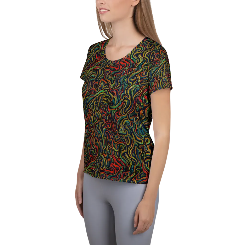 The Color Surge on Women's Athletic T-Shirt — Left
