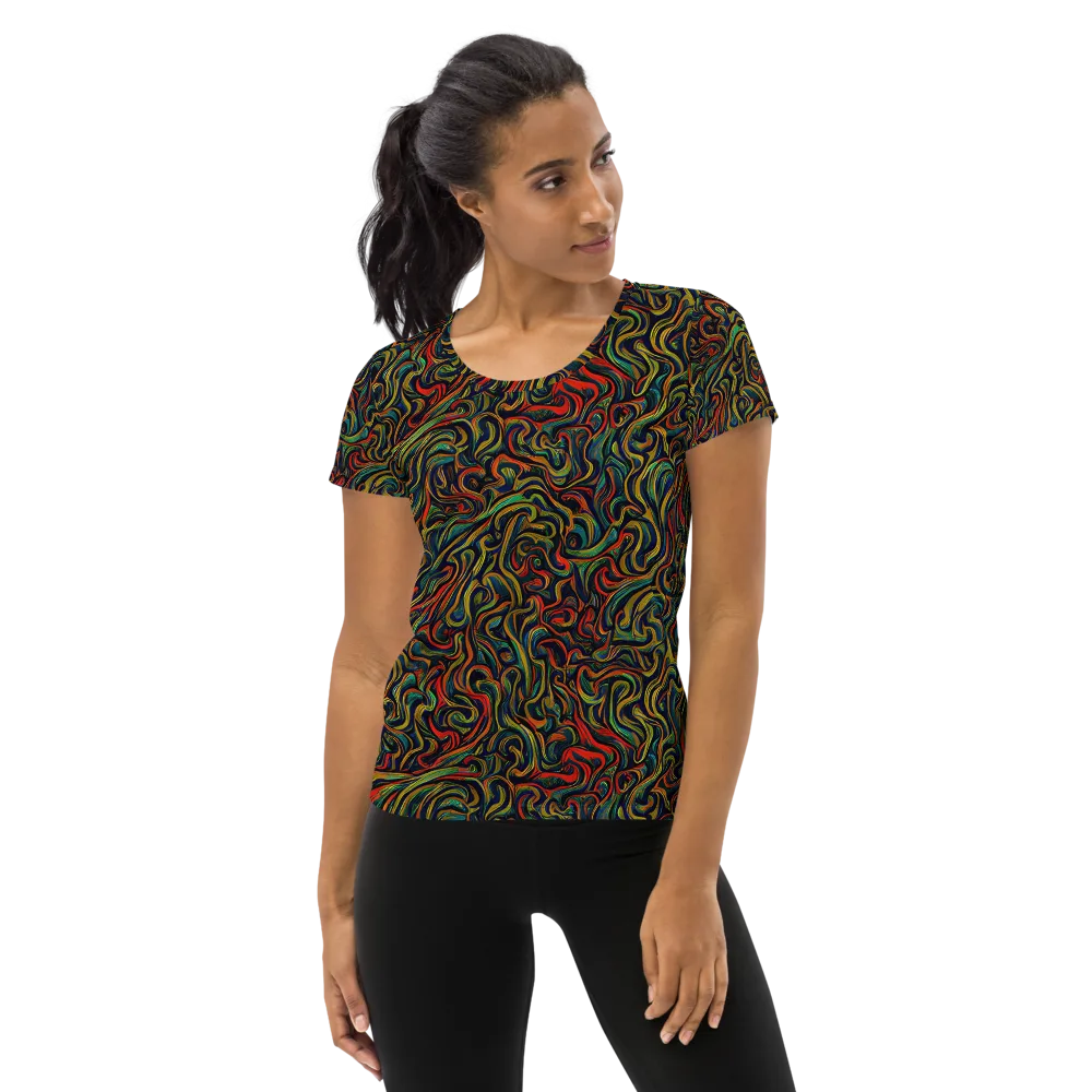 The Color Surge on Women's Athletic T-Shirt — Front