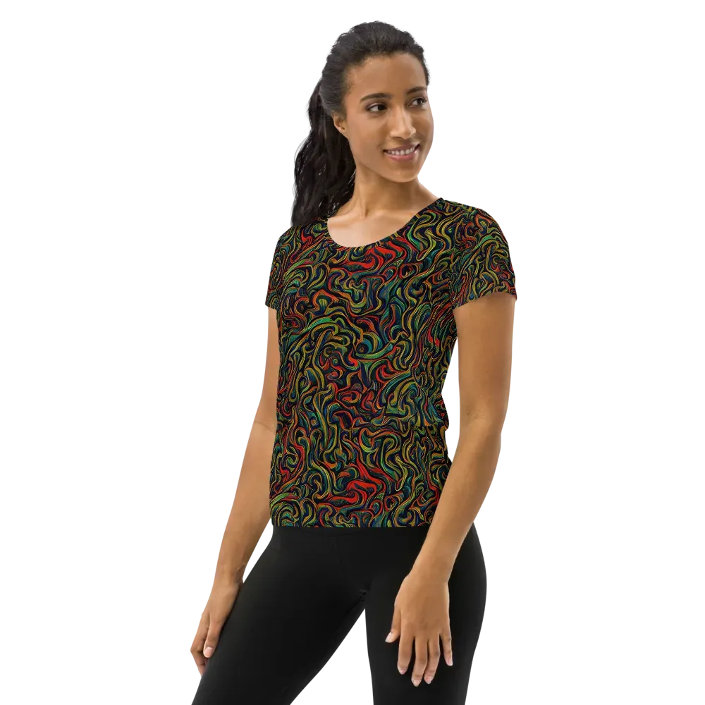 The Color Surge on Women's Athletic T-Shirt — Left