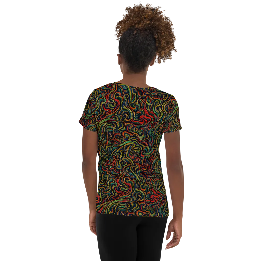 The Color Surge on Women's Athletic T-Shirt — Back
