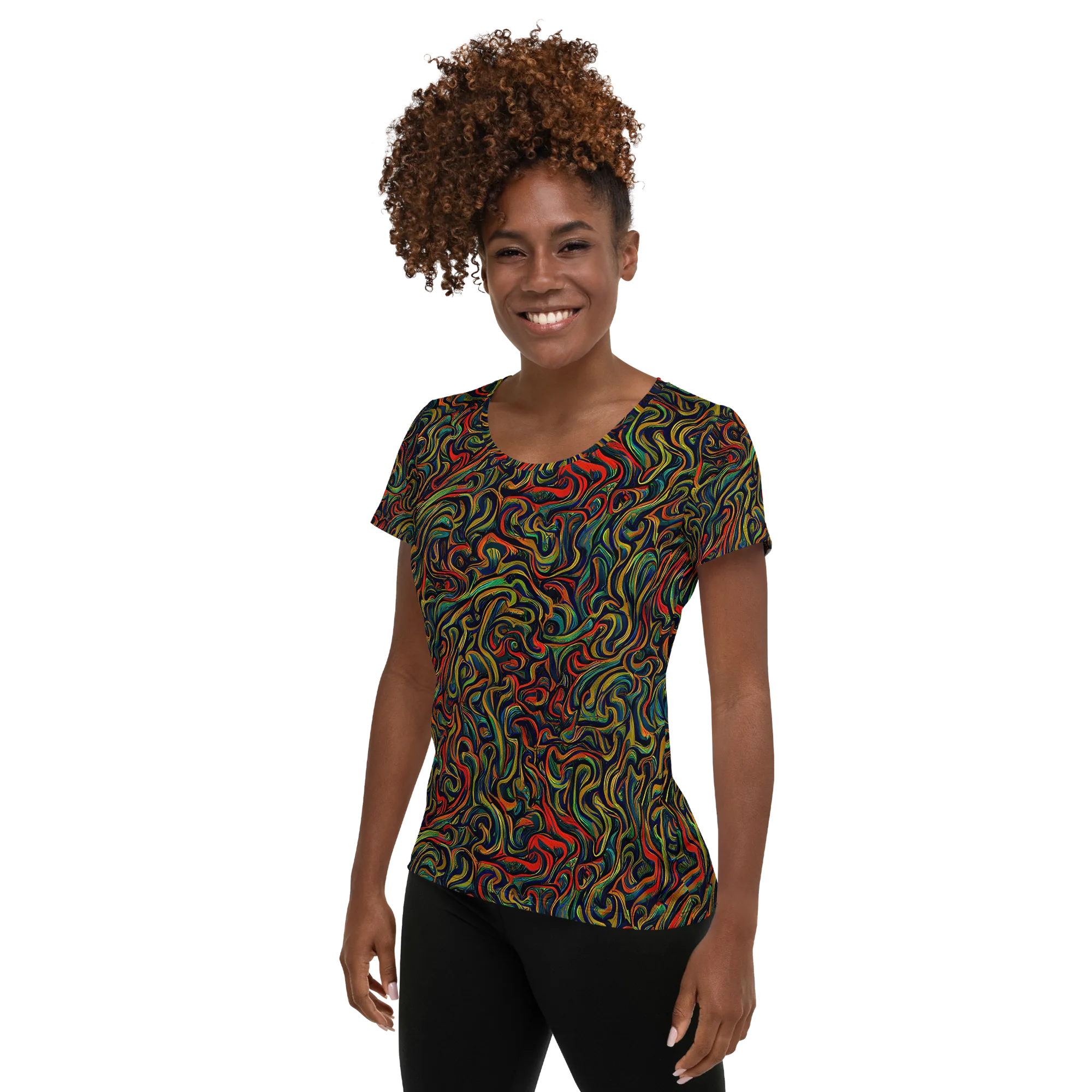 The Color Surge on Women's Athletic T-Shirt — Left