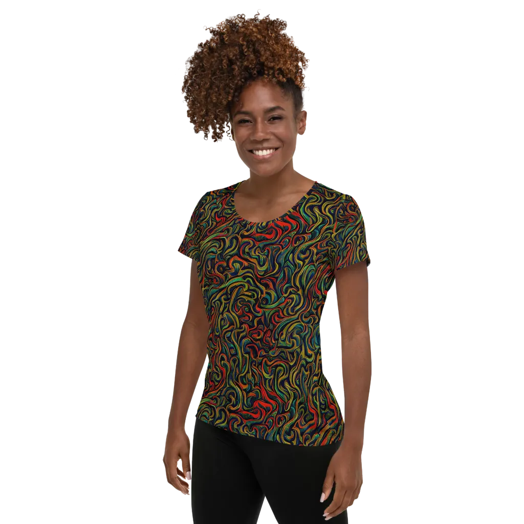 The Color Surge on Women's Athletic T-Shirt — Left